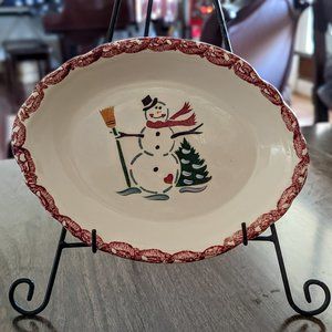 The Proper Place Oval shaped snowman dish